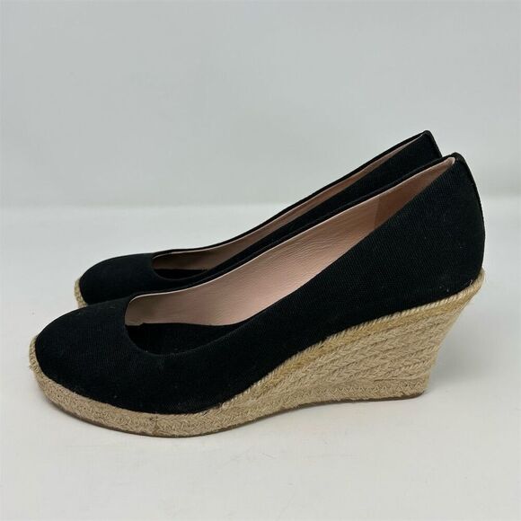 J.Crew Women's Espadrille Wedge Heels Size 12 Black Canvas Casual Comfort - Picture 6 of 12